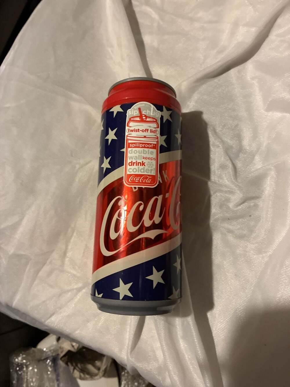 Cool Gear Coca-Cola American Patriotic Flag Themed Double Wall Travel Can Tumble